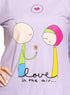 Lilac Printed Long - Sleeve Design 35 - Khotwh